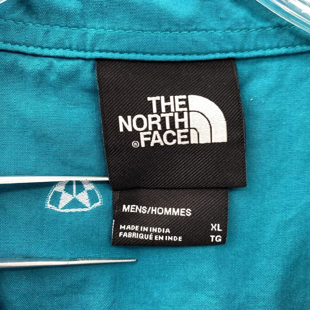 The North Face Baytrail Jacquard Shirt Mens XL Teal Short Sleeve Gorpcore Casual